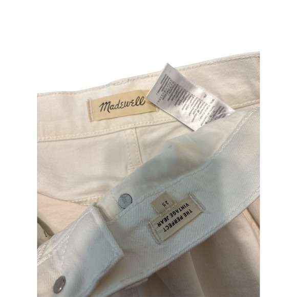 Madewell Jeans Womens 25 White The Perfect Vintage Fray Hem Denim Stretch - Picture 2 of 8